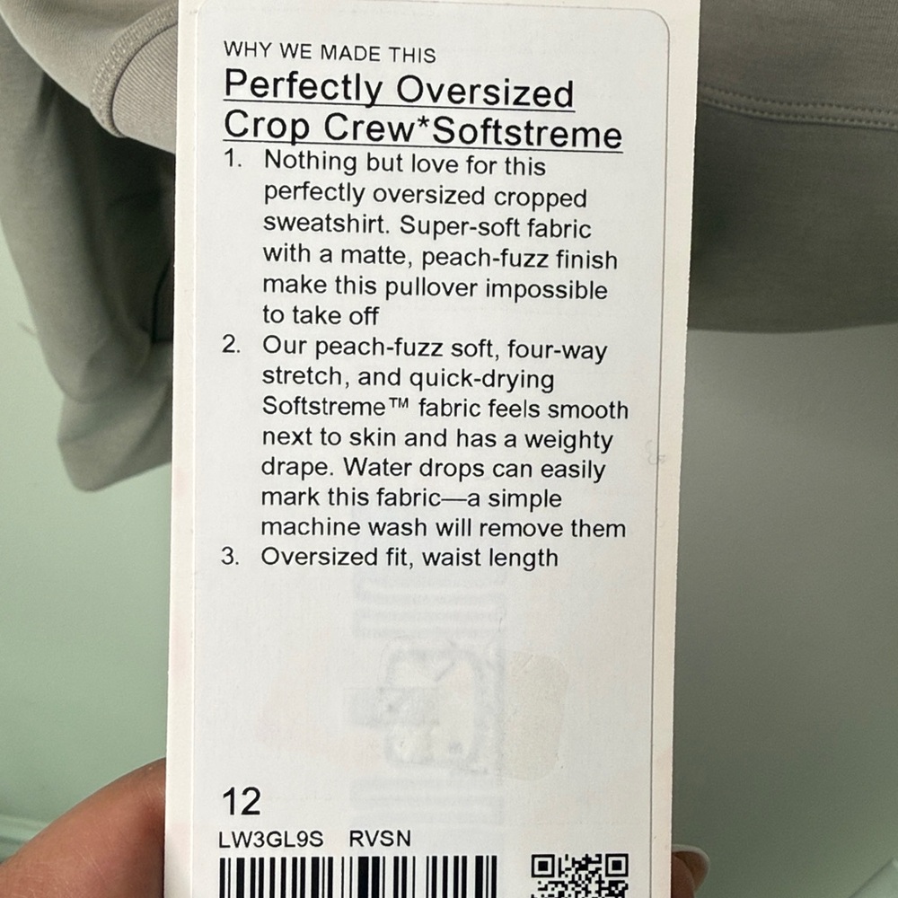 Lululemon Perfectly Oversized crop crew Softstreme - Picture 4 of 4